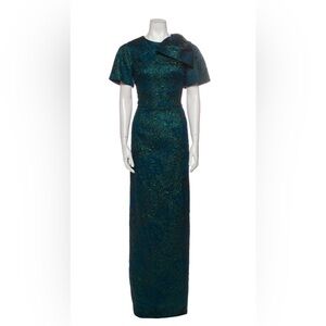 Rickie Freeman for Teri Jon Teal Maxi Dress